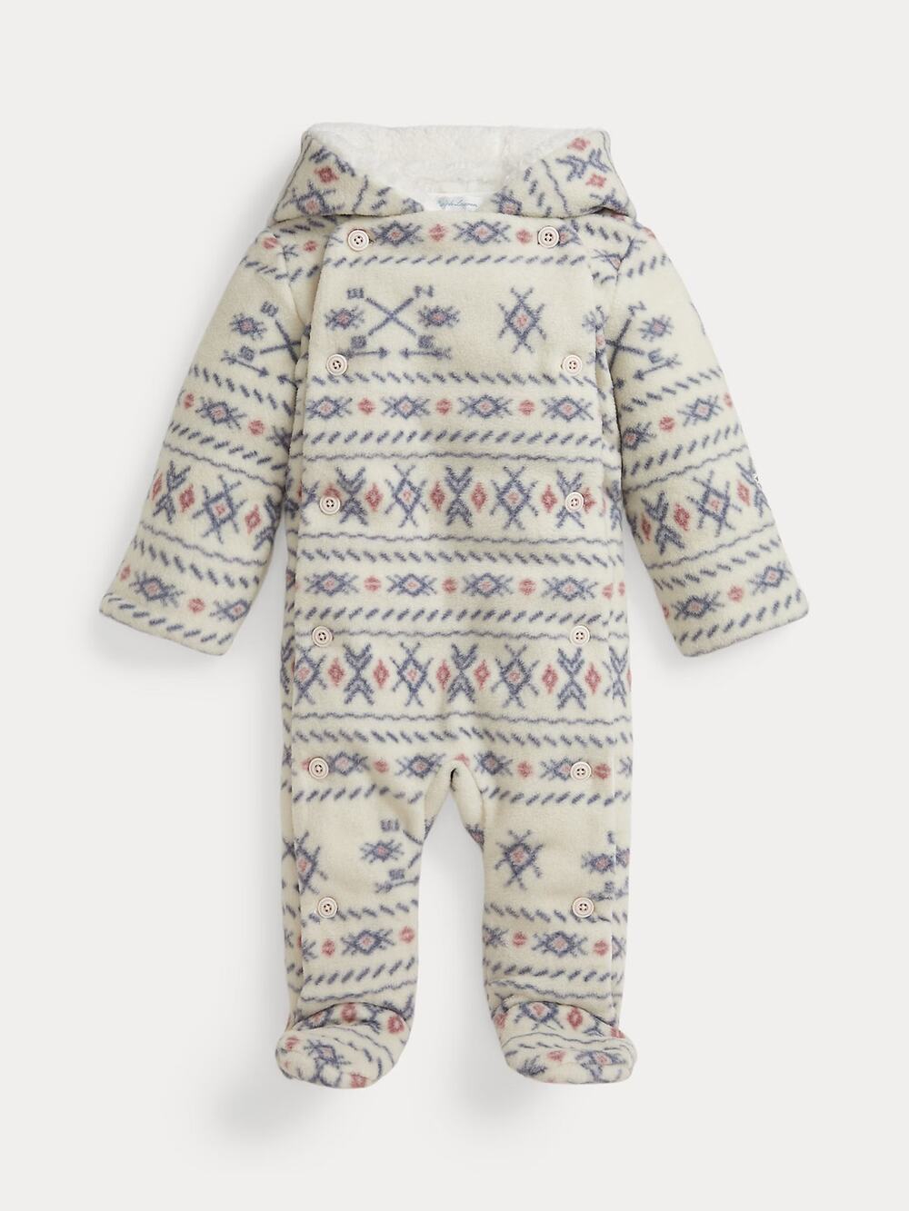 Polo Ralph Lauren Baby Boy Patterned Fleece Footed Bunting 6M NWT $245
